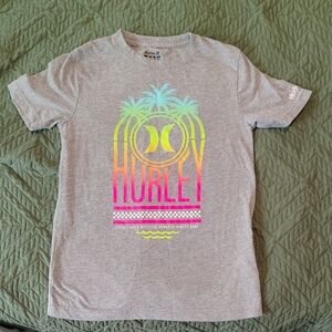 Hurley Gray Tee with Neon Graphic